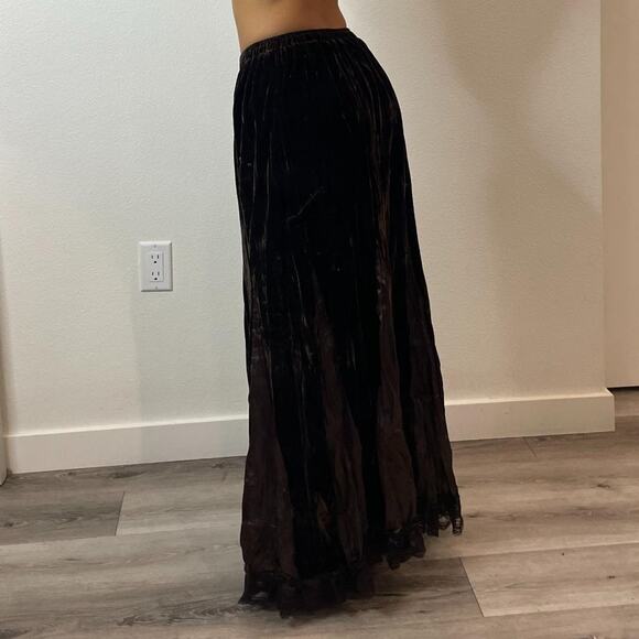 Velvet Brown Maxi Skirt - Picture 2 of 5